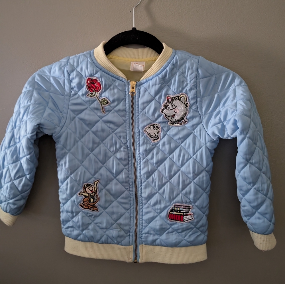 Disney Girls Beauty And The Beast Quilted Puff Coat Jacket 5-6T